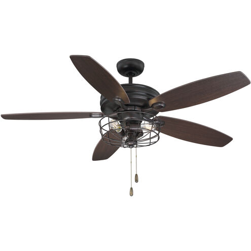 Industrial 52 inch Oil Rubbed Bronze with Cherry/Chestnut Blades Ceiling Fan